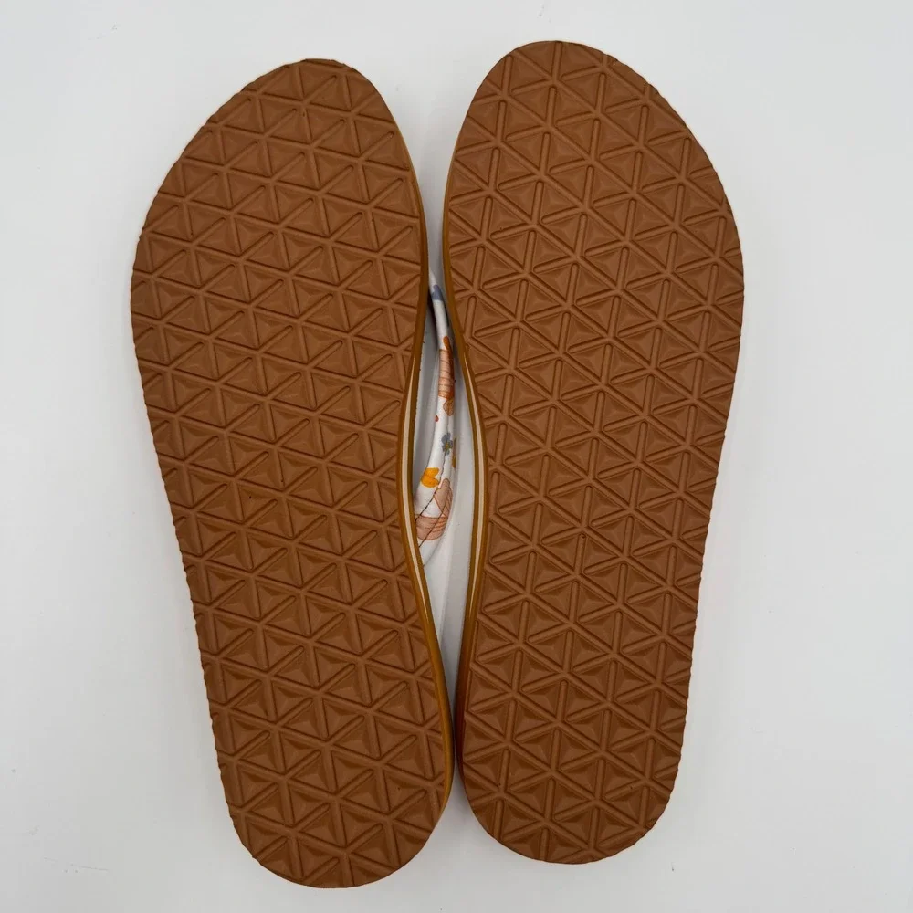 KuaiLu Flip Flops Yoga Mat Comfort Floral Sandals Womens Tan Arc Support Beach